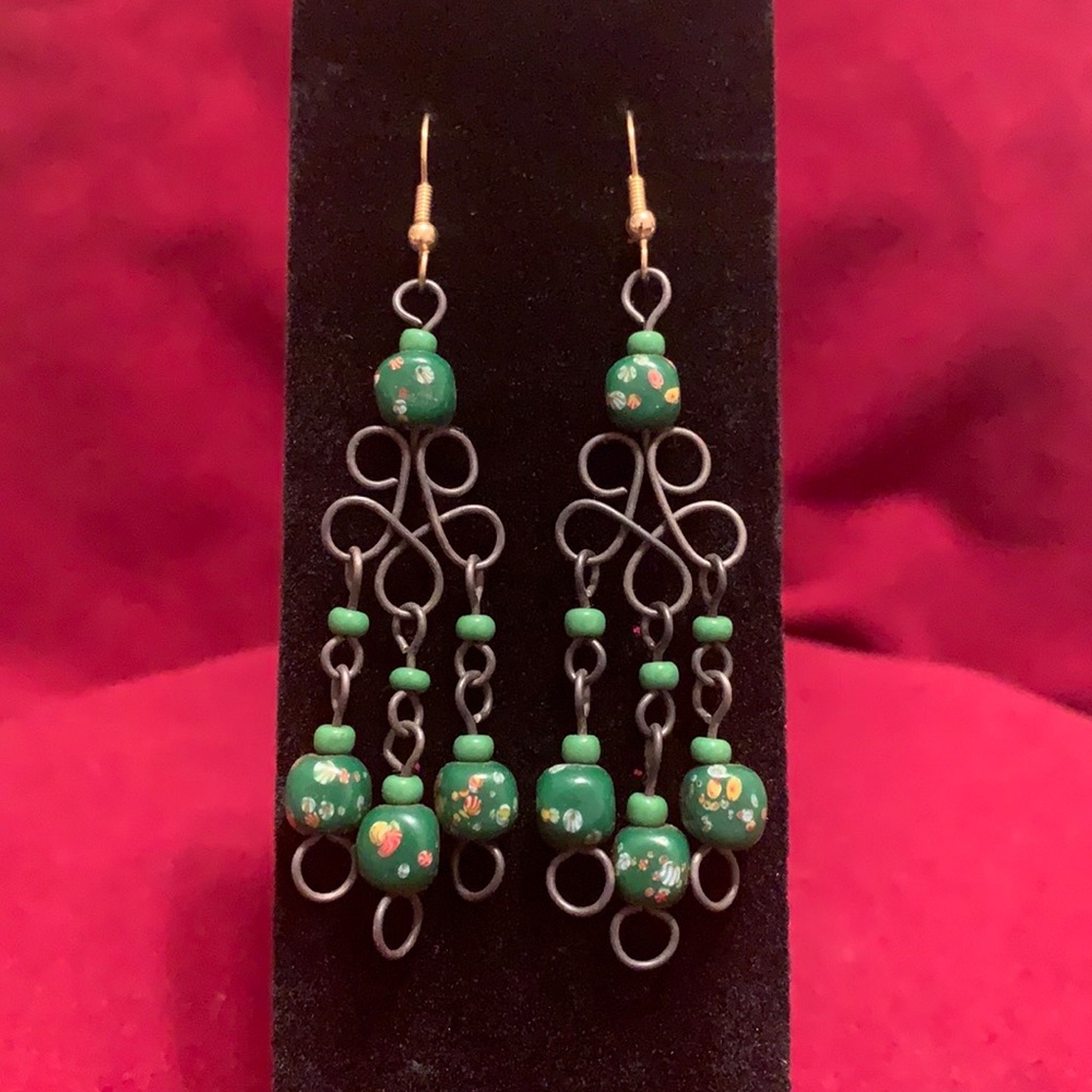 Vintage twisted wire drop earrings